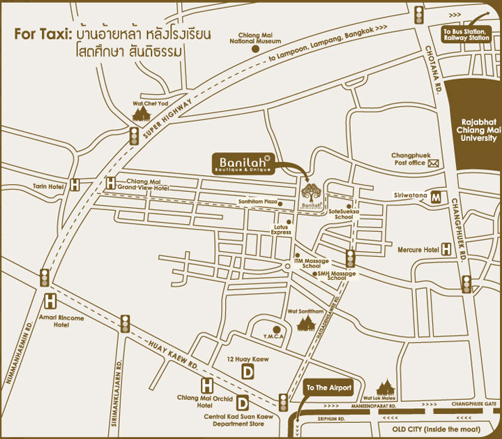 แผนที่บ้านอ้ายหล้า เกสต์เฮ้าส์ เชียงใหม่น้องหมาพักได้